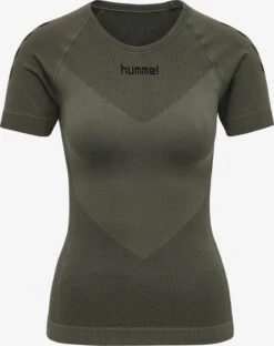 Hummel T-shirts Functioneel Shirt Dames Olijfgroen