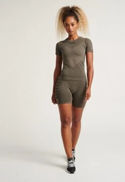 Hummel Shorts Skinny Sportbroek Dames Kaki / Zwart -Hummel Winkel 9fd5e60dd4fca06b23b5943e072eef2d